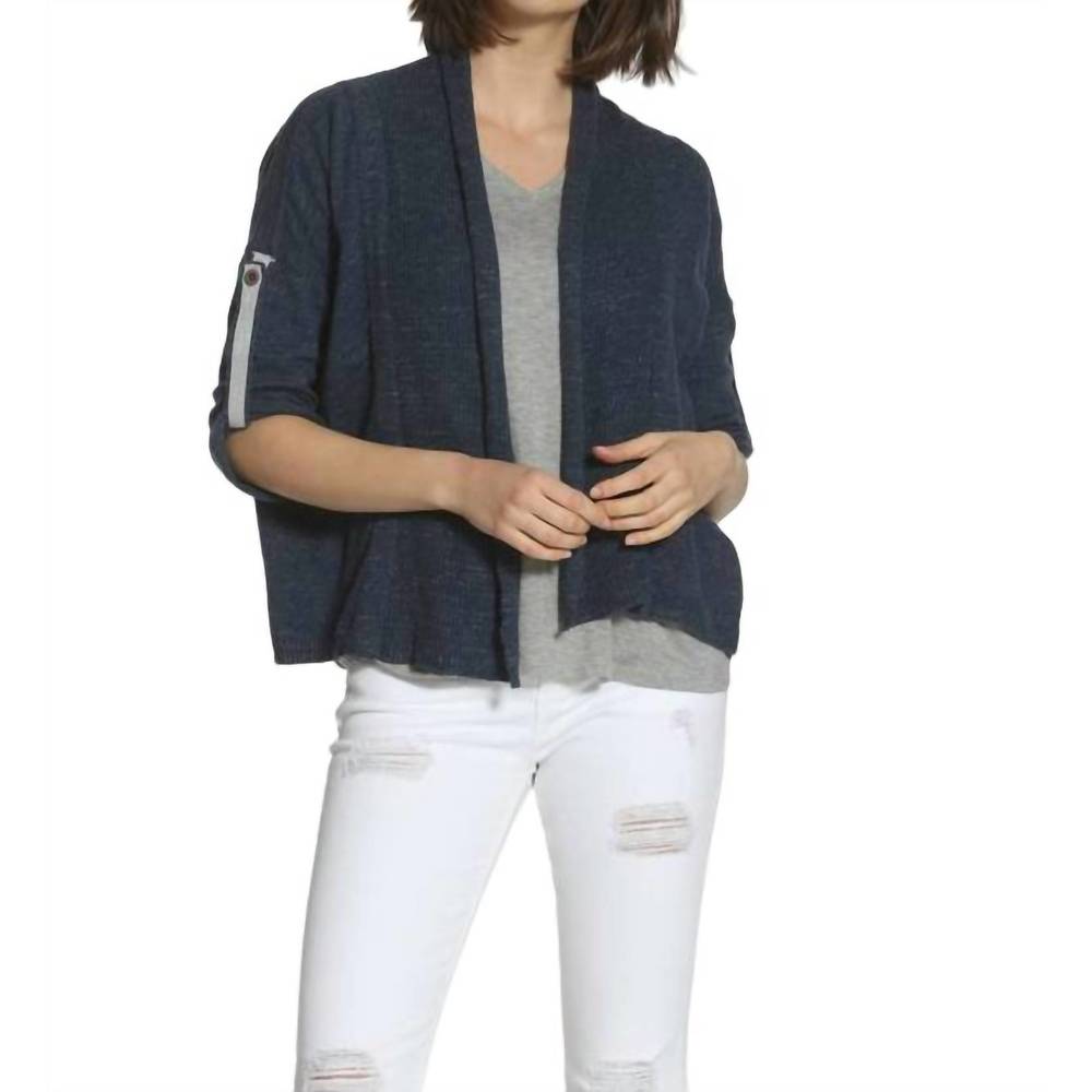 NEW LABEL+THREAD tab sleeve cardigan in navy